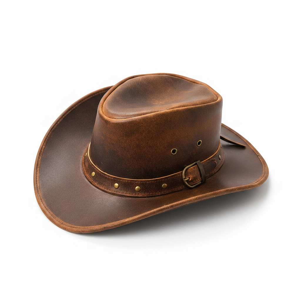 Handcrafted Vintage Leather Cowboy Hat – Full Grain Western Hat