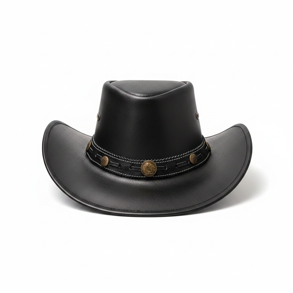 Midnight Frontier Genuine Leather Outback Hat