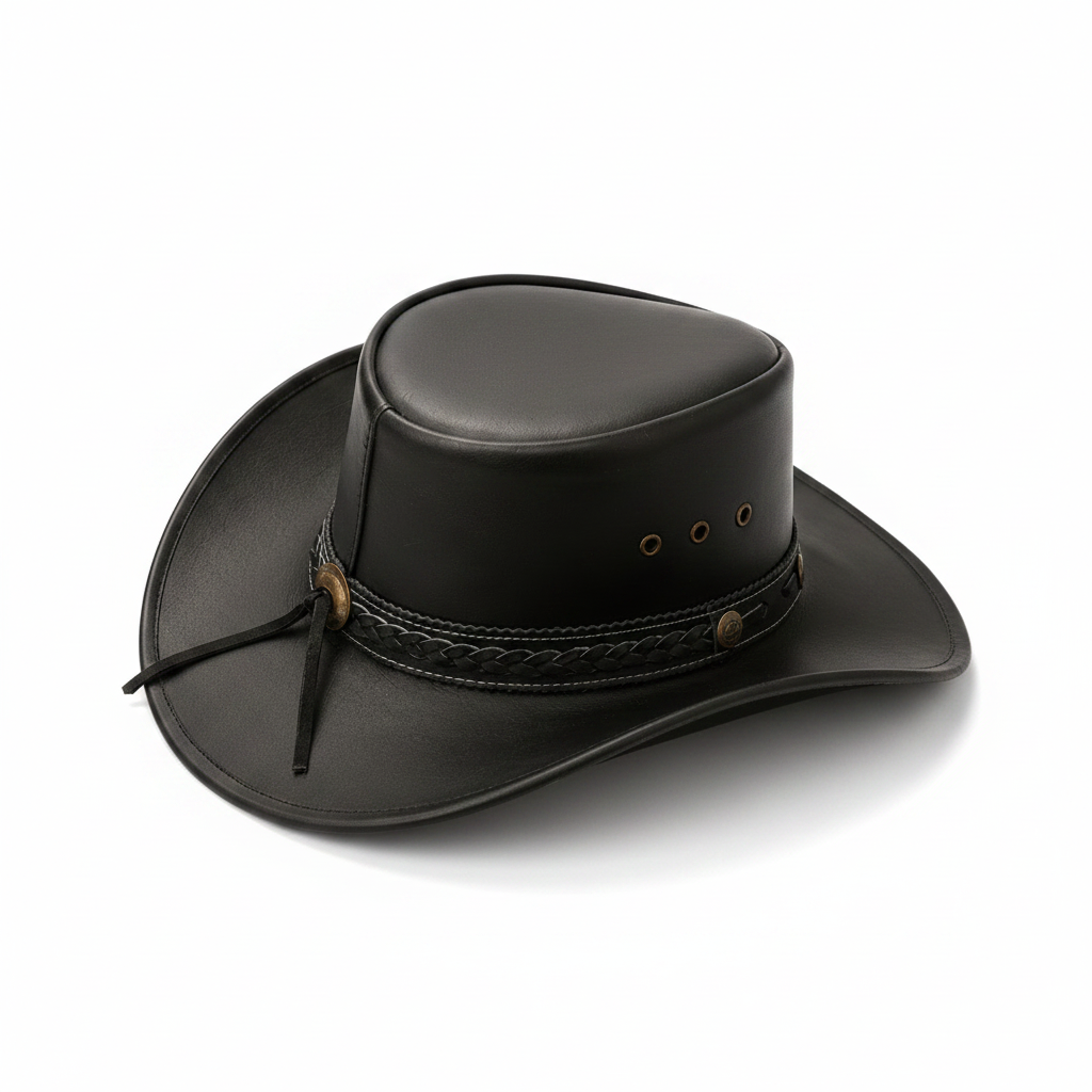 Handcrafted Full Grain Leather Cowboy Hat – Premium Western Hat