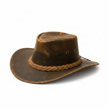 Handcrafted Distressed Leather Cowboy Hat – Vintage Western Hat
