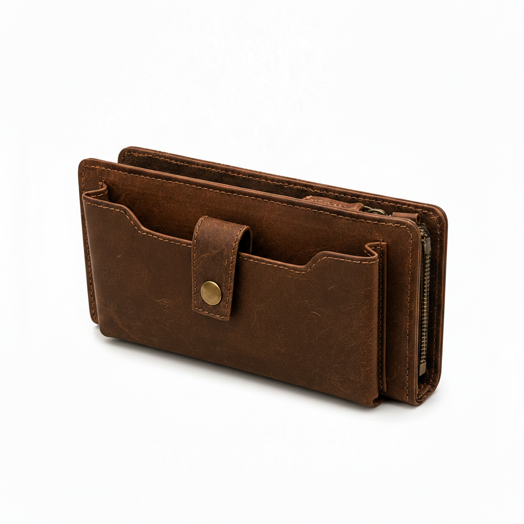 Porto Mariner Leather Zip Clutch Wallet
