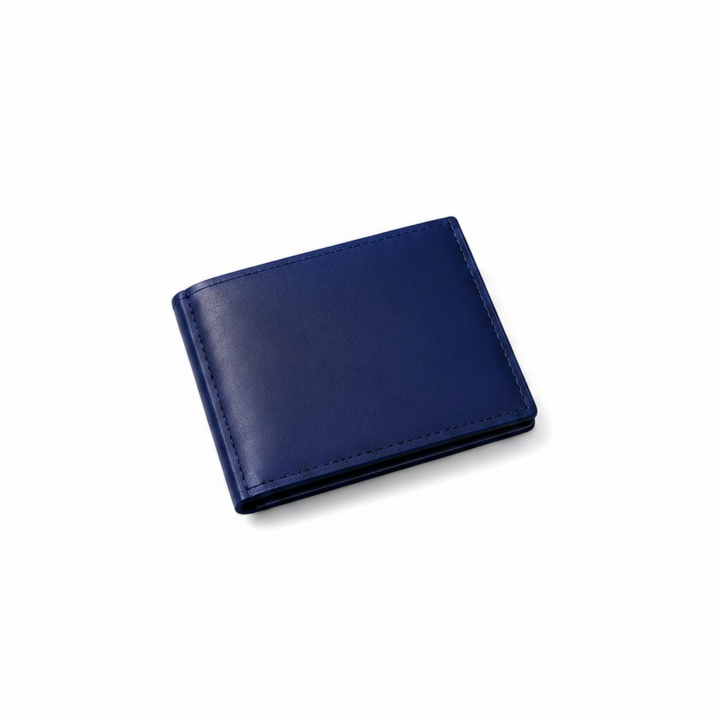 Midnight Blue Leather Bifold Wallet