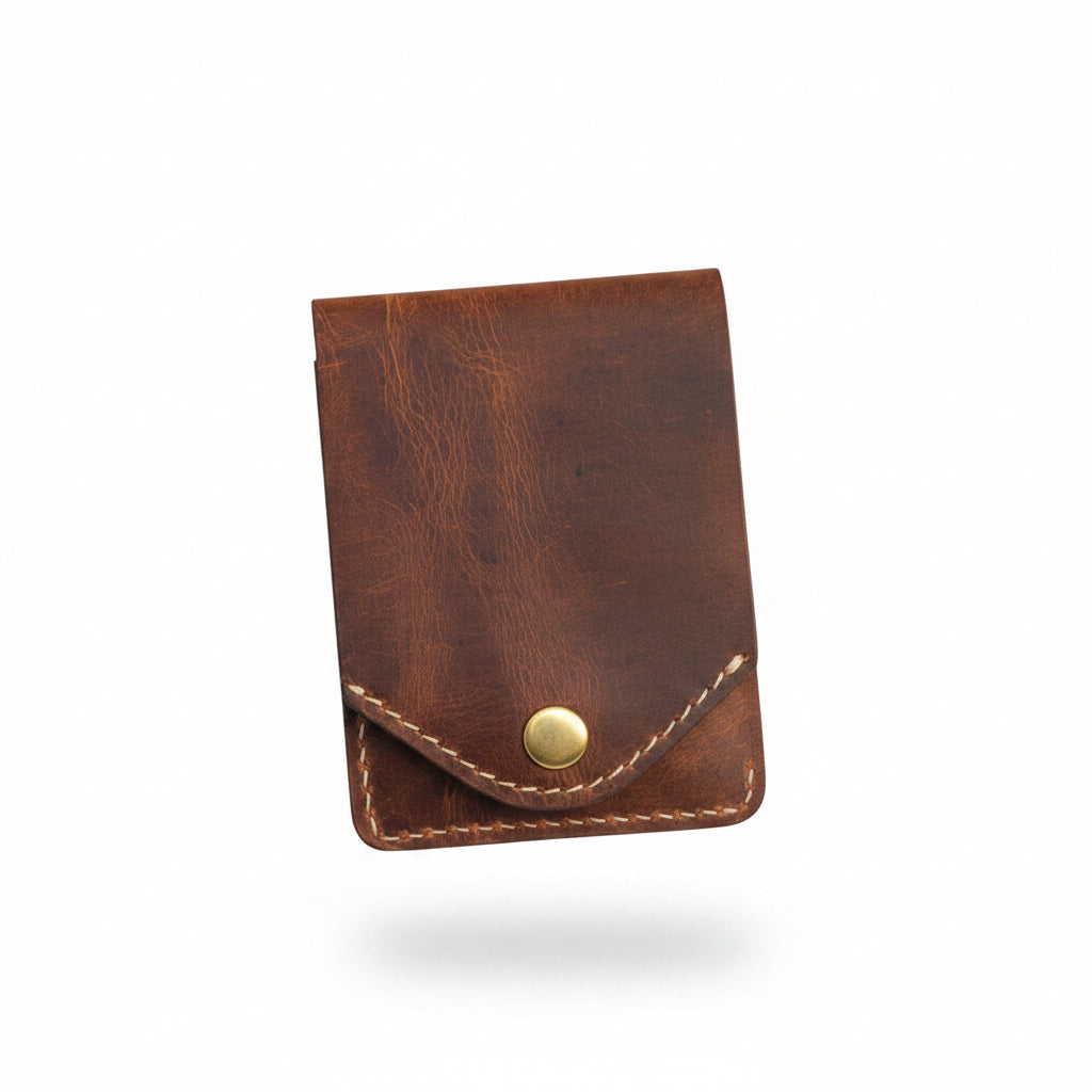 Harbor Brown Snap Card Holder Wallet