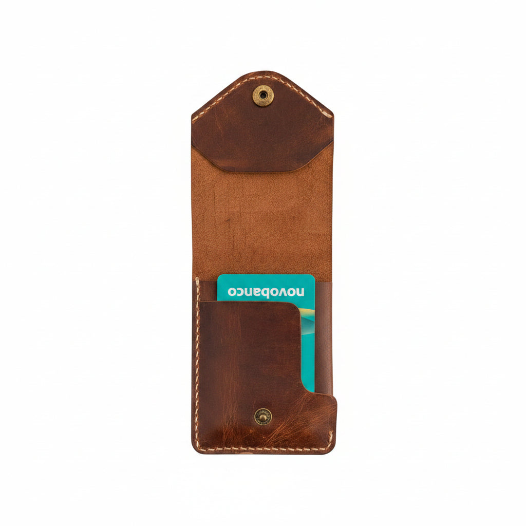 Harbor Brown Snap Card Holder Wallet