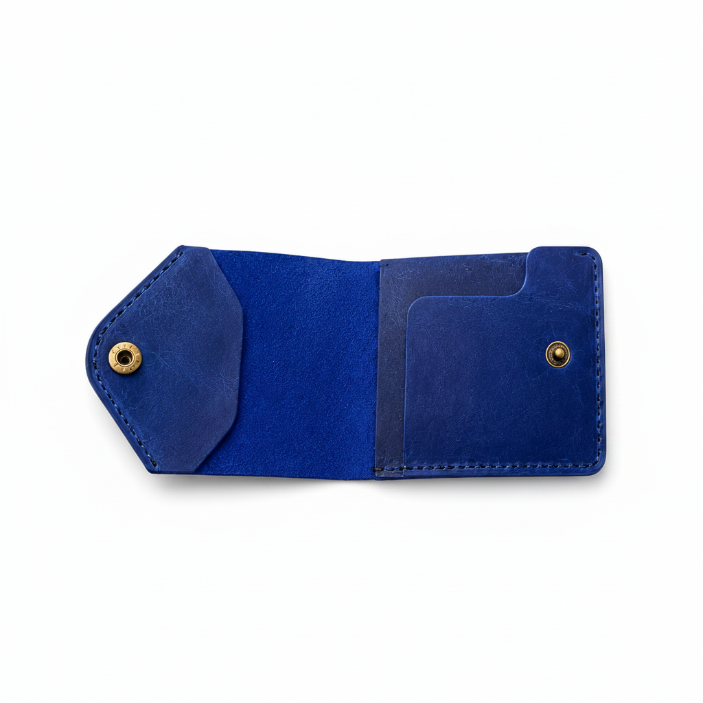 Azure Crest Leather Card Wallet