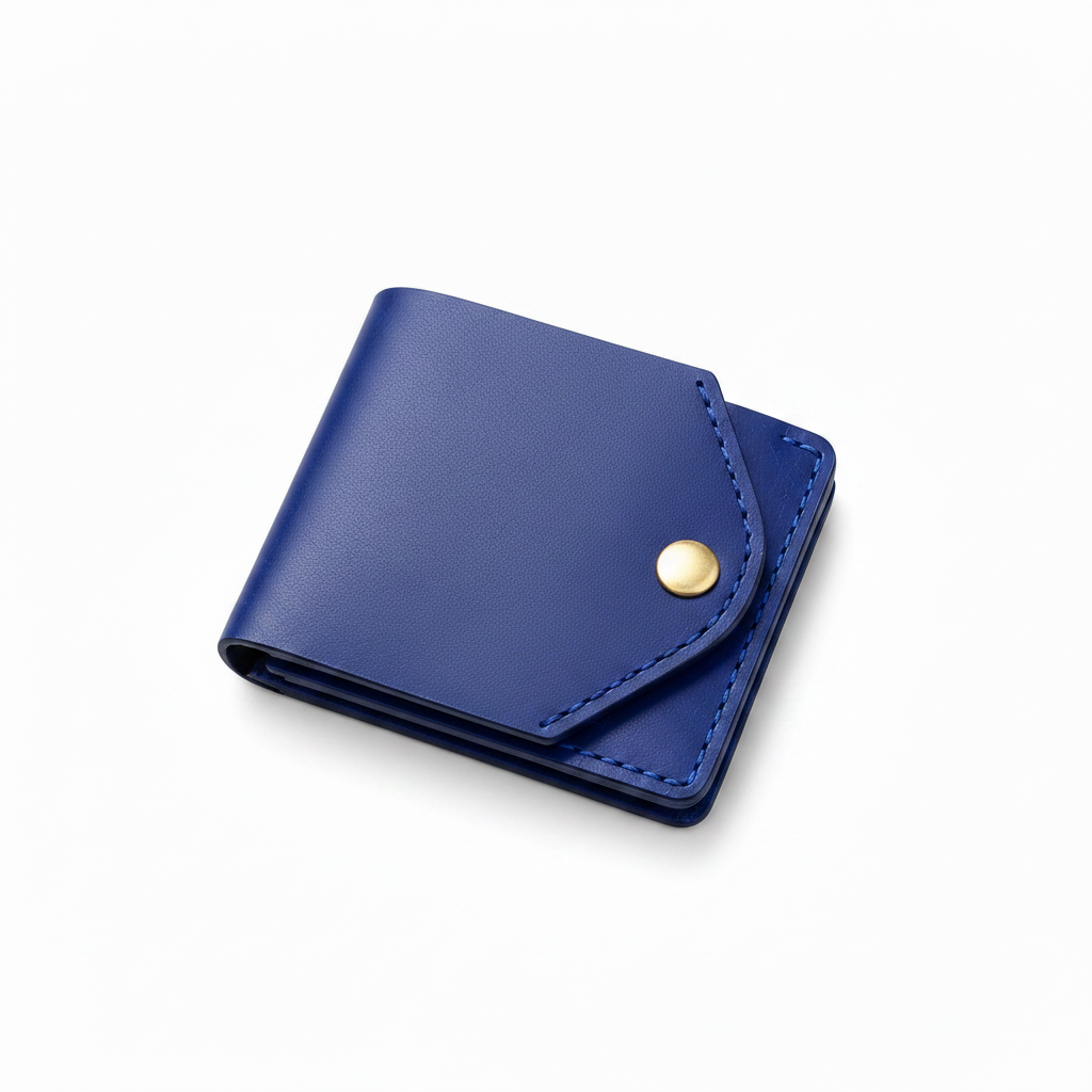 Azure Crest Leather Card Wallet