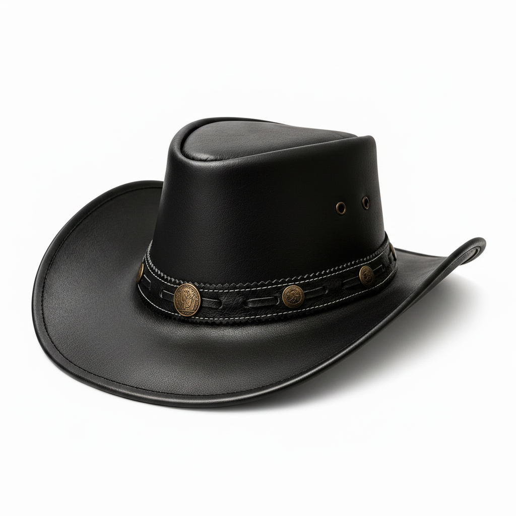 Handcrafted Full Grain Leather Cowboy Hat – Premium Western Hat