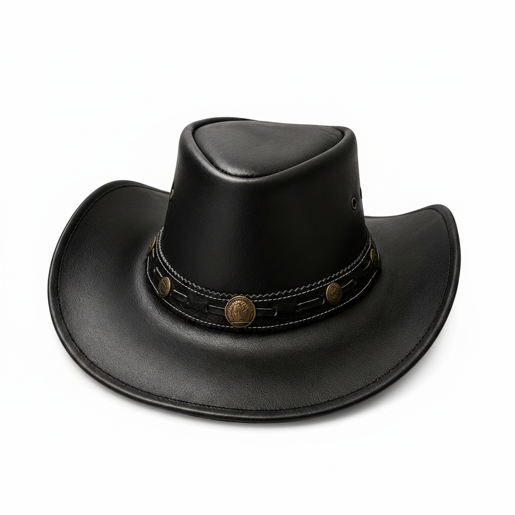 Midnight Frontier Genuine Leather Outback Hat