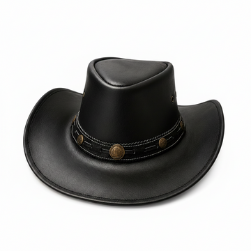 Midnight Frontier Genuine Leather Outback Hat