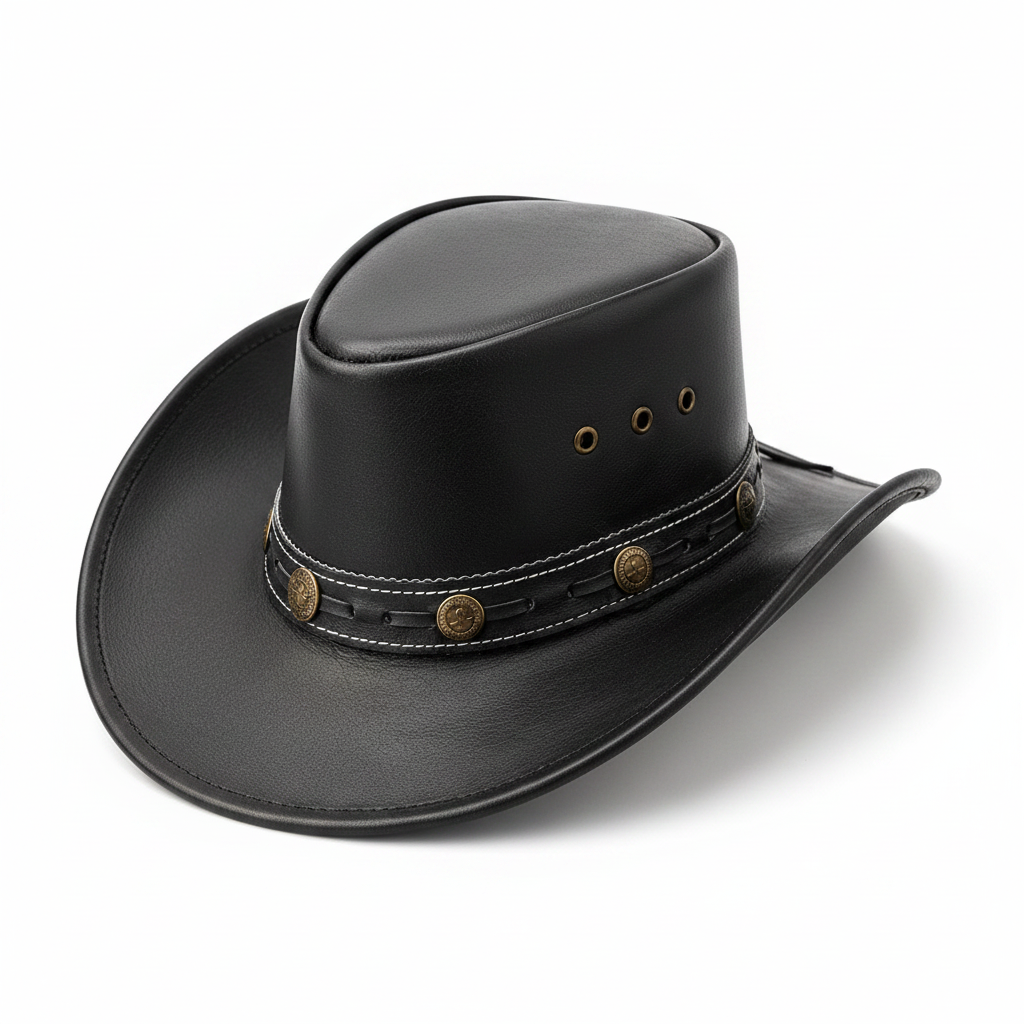 Handcrafted Full Grain Leather Cowboy Hat – Premium Western Hat