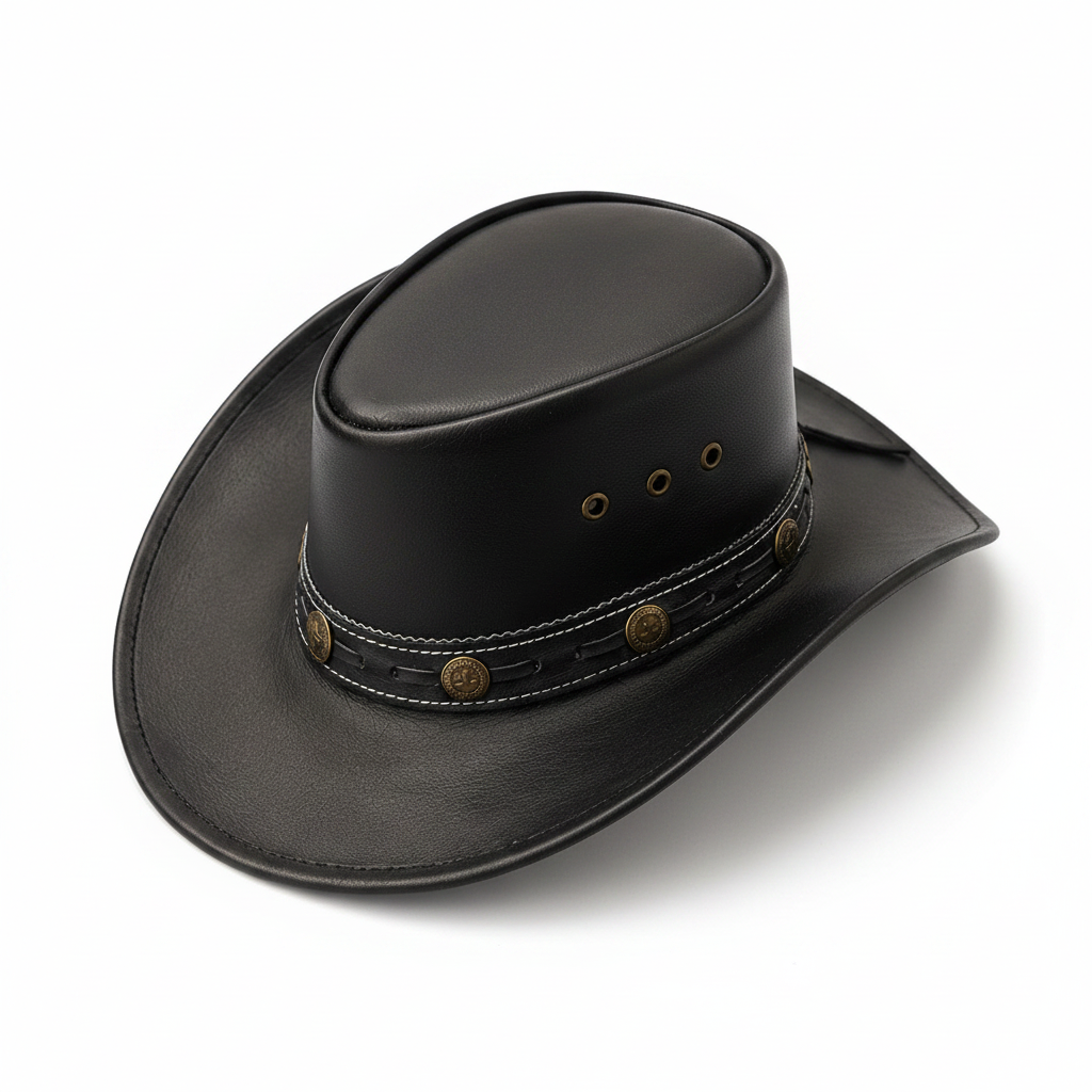 Midnight Frontier Genuine Leather Outback Hat