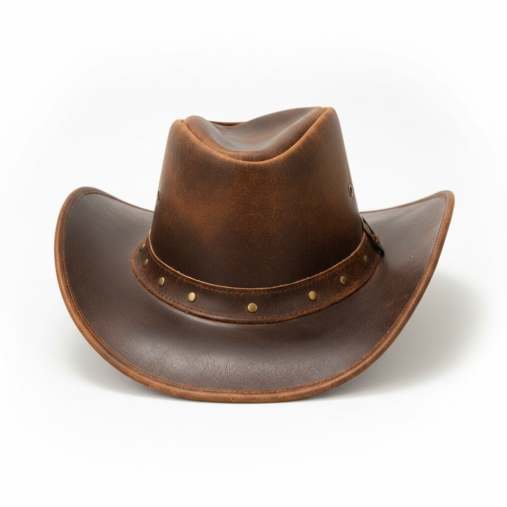 Handcrafted Vintage Leather Cowboy Hat – Full Grain Western Hat