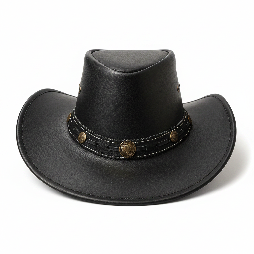 Midnight Frontier Genuine Leather Outback Hat