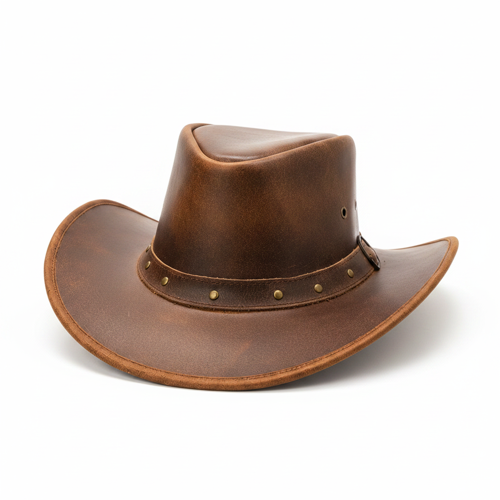 Handcrafted Vintage Leather Cowboy Hat – Full Grain Western Hat