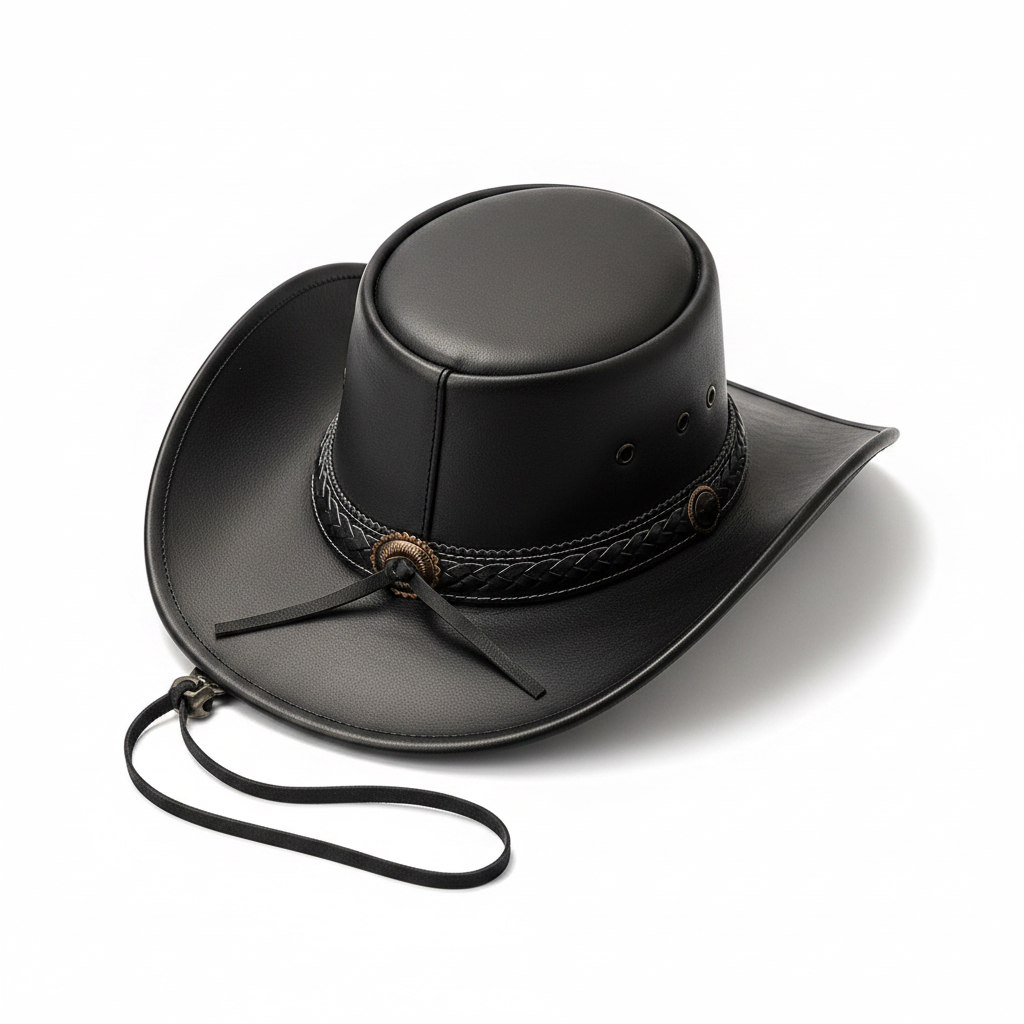 Midnight Frontier Genuine Leather Outback Hat
