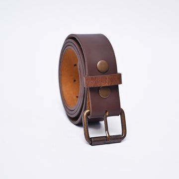 Handcrafted Full Grain Leather Belt – Vintage Brown