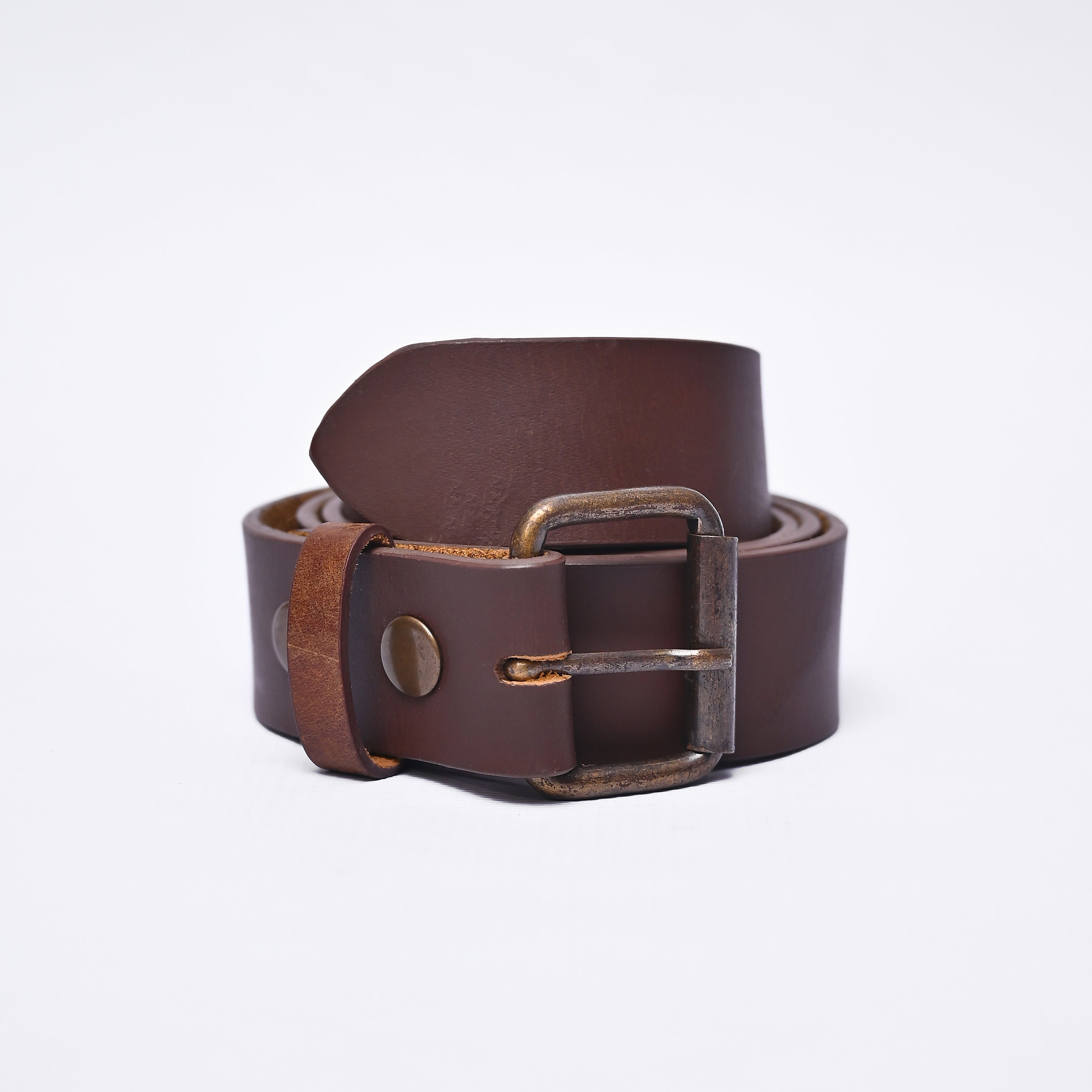 Handcrafted Full Grain Leather Belt – Vintage Brown