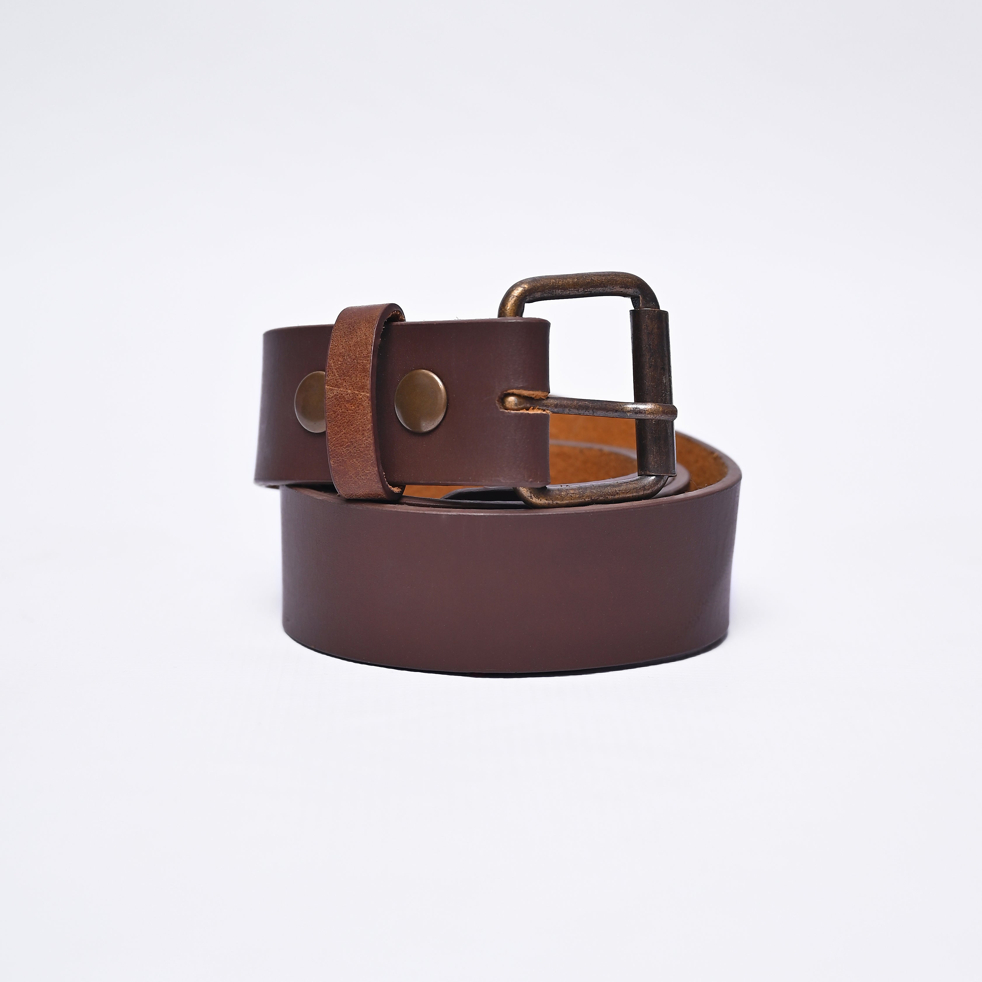 Handcrafted Full Grain Leather Belt – Vintage Brown