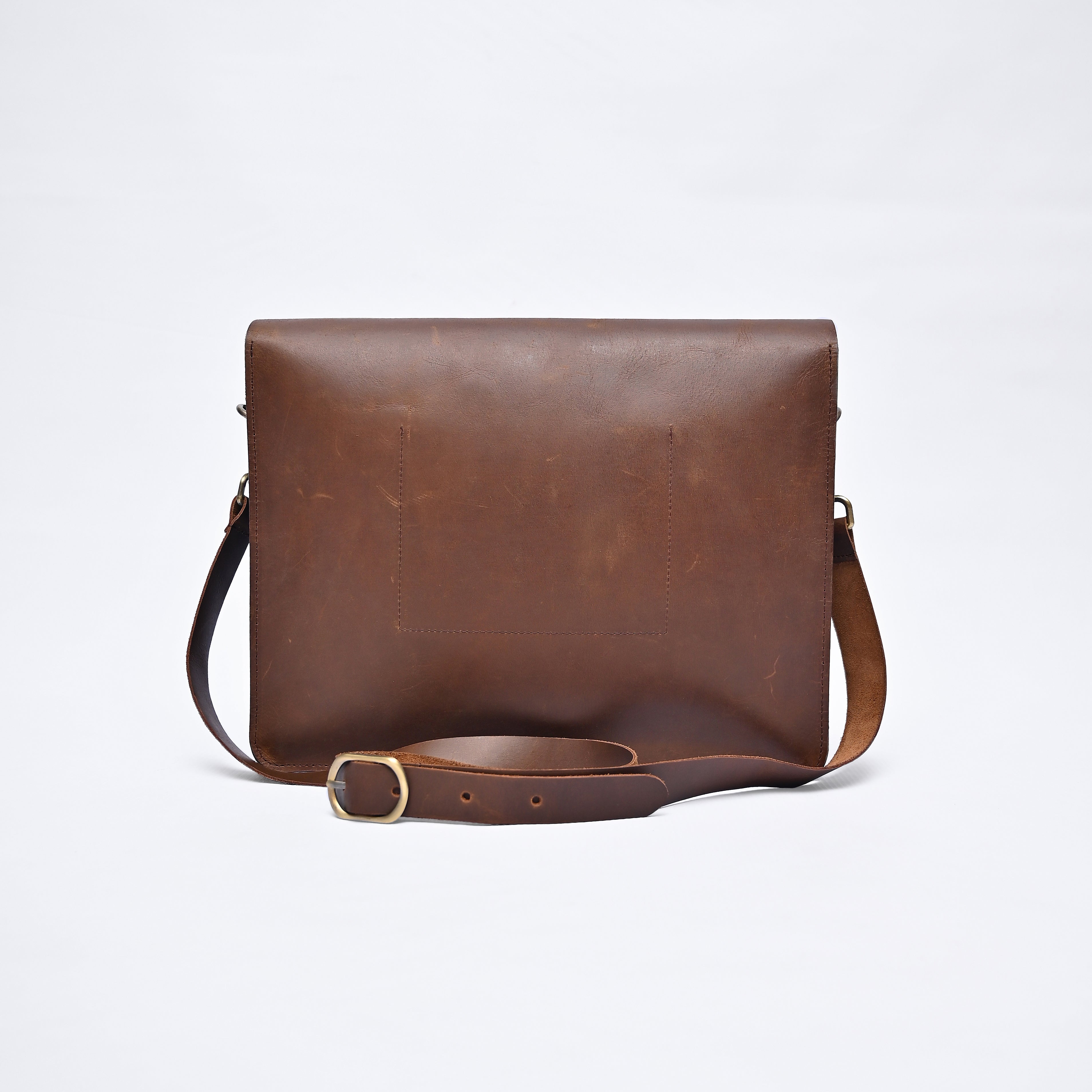 Handcrafted Vintage Leather Messenger Bag – Full Grain Leather Crossbody Satchel
