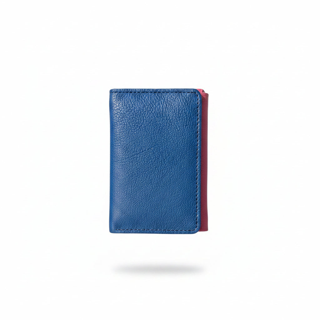 Aurora Dual-Tone Leather Zip Card Wallet