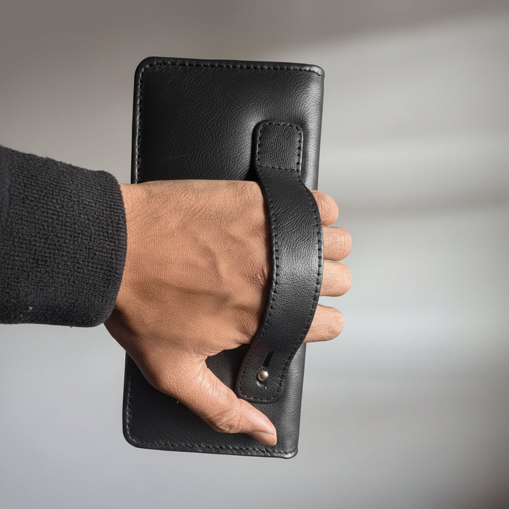 Valença Leather Hand-Strap Zip Wallet