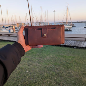 Porto Mariner Leather Zip Clutch Wallet
