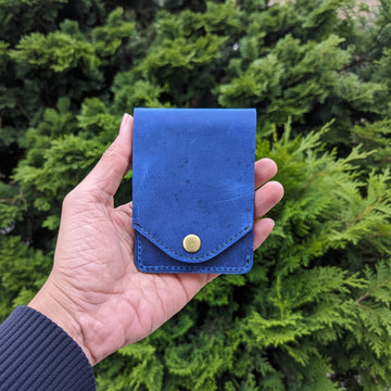 Azure Crest Leather Card Wallet