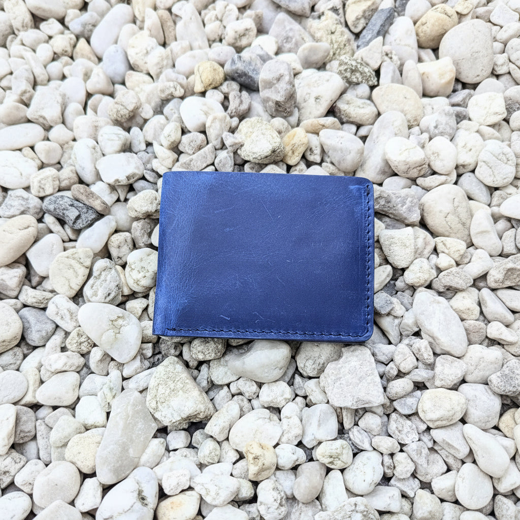 Midnight Blue Leather Bifold Wallet