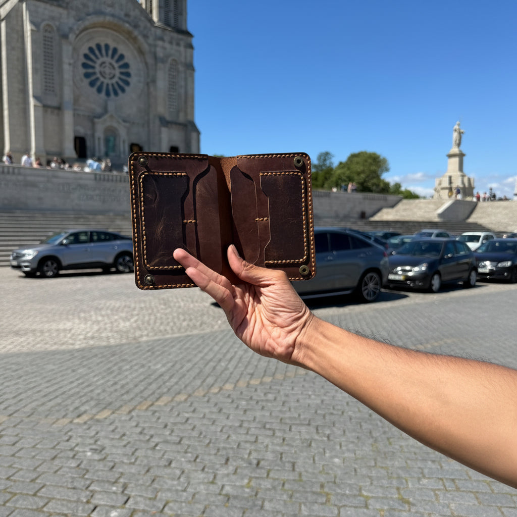 Douro Leather Heritage Passport Holder Id wallet– Hand-Stitched Crazy Horse Leather