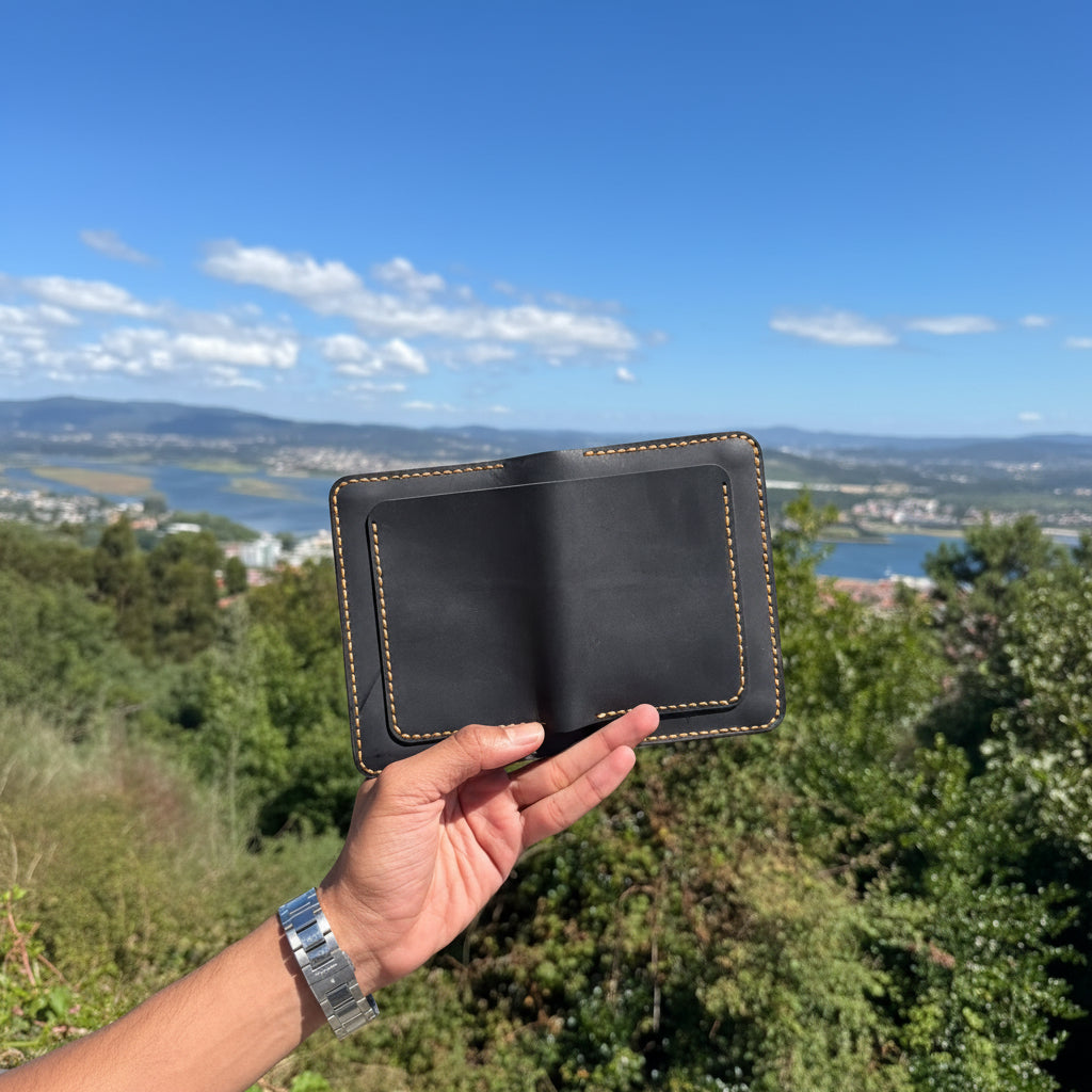 Douro Leather Heritage Passport Holder Id wallet– Hand-Stitched Crazy Horse Leather