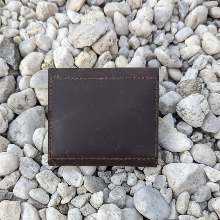Handcrafted Genuine Leather Snap Coin Wallet – Vintage Brown Minimalist Card & Coin Pouch