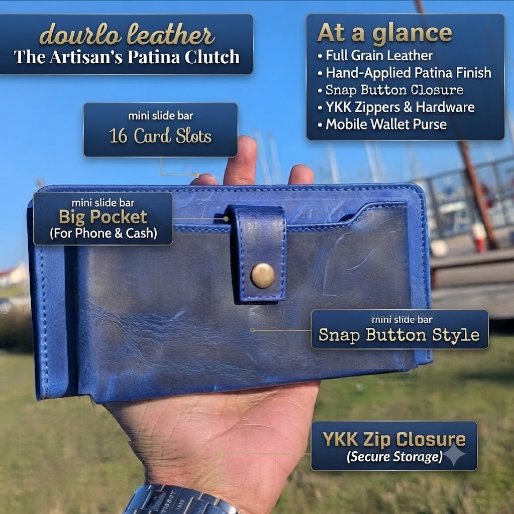 Handcrafted Full Grain Leather Travel Wallet – Passport & Document Organizer