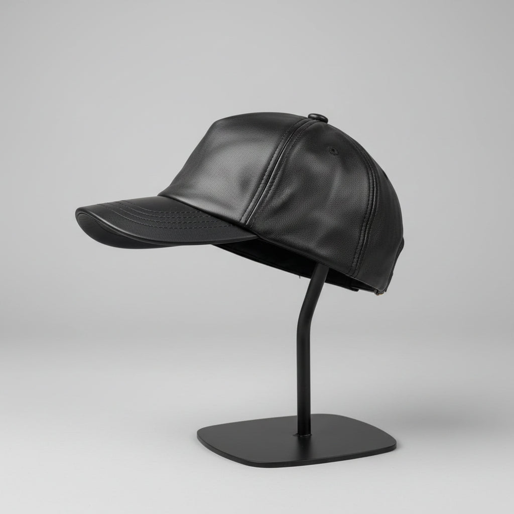 Premium Genuine Sheepskin Cap – Custom Fit Brass Buckle Strap 🖤