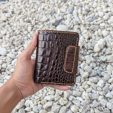 Crocodile Pattern Leather Wallet with Zipper Coin Pocket