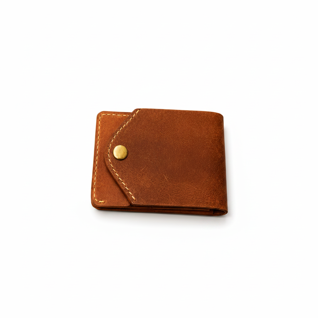 Harbor Brown Snap Card Holder Wallet