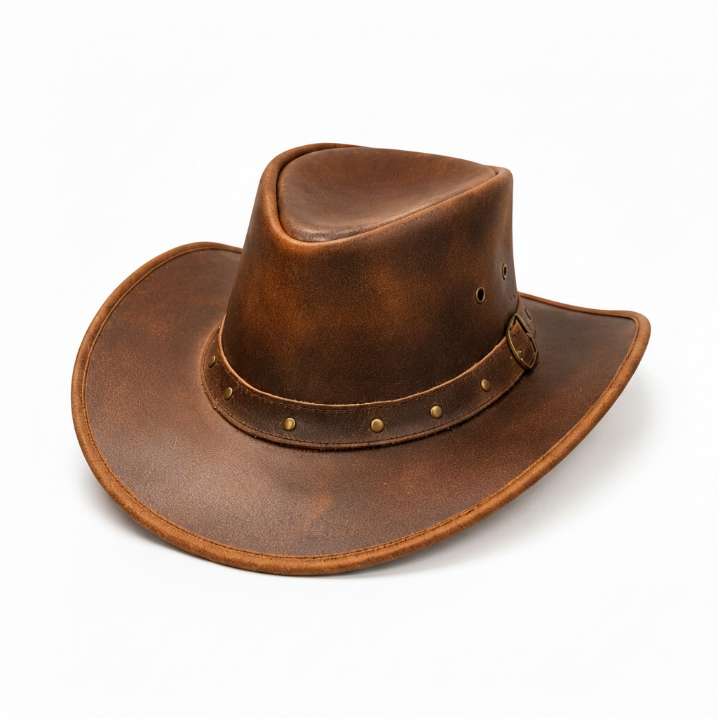 Handcrafted Vintage Leather Cowboy Hat – Full Grain Western Hat