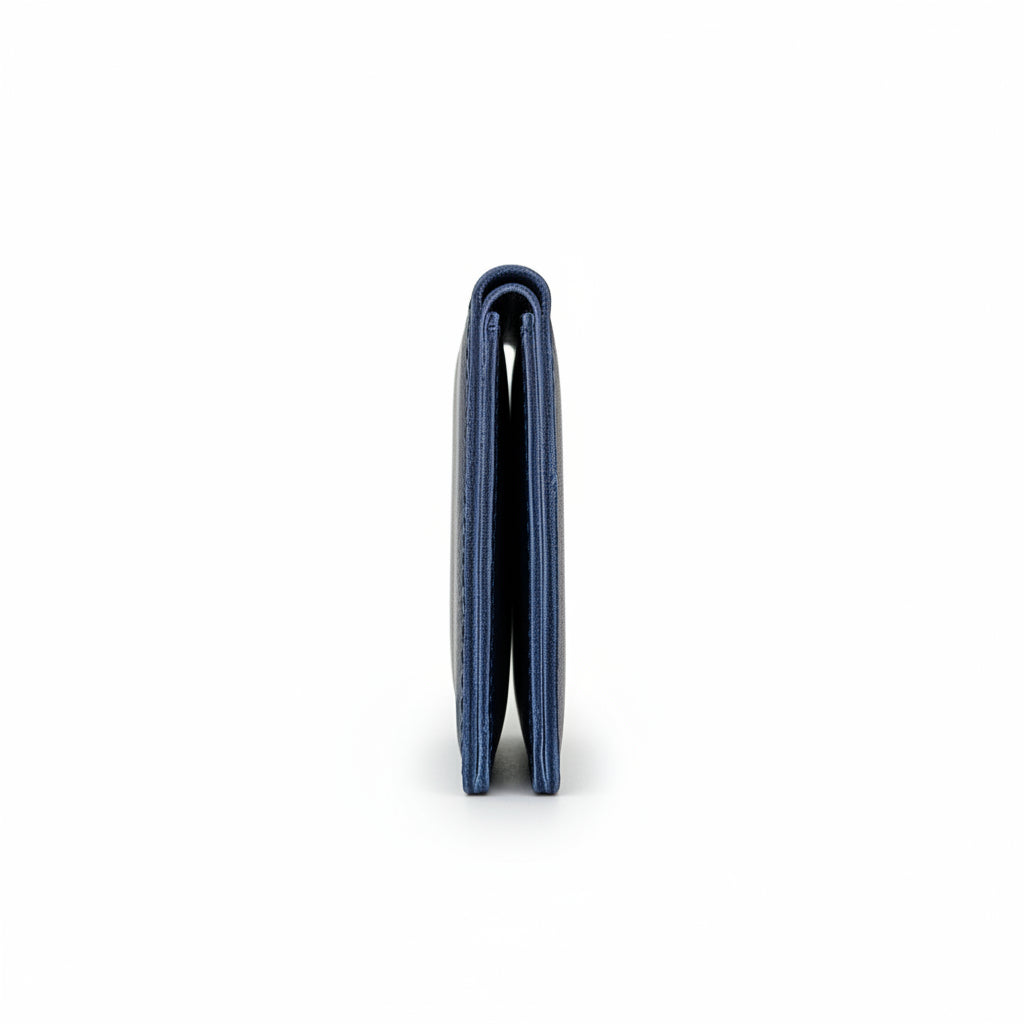 Midnight Blue Leather Bifold Wallet
