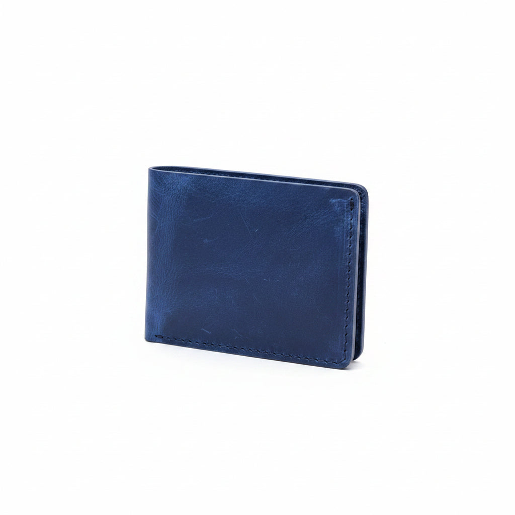 Midnight Blue Leather Bifold Wallet