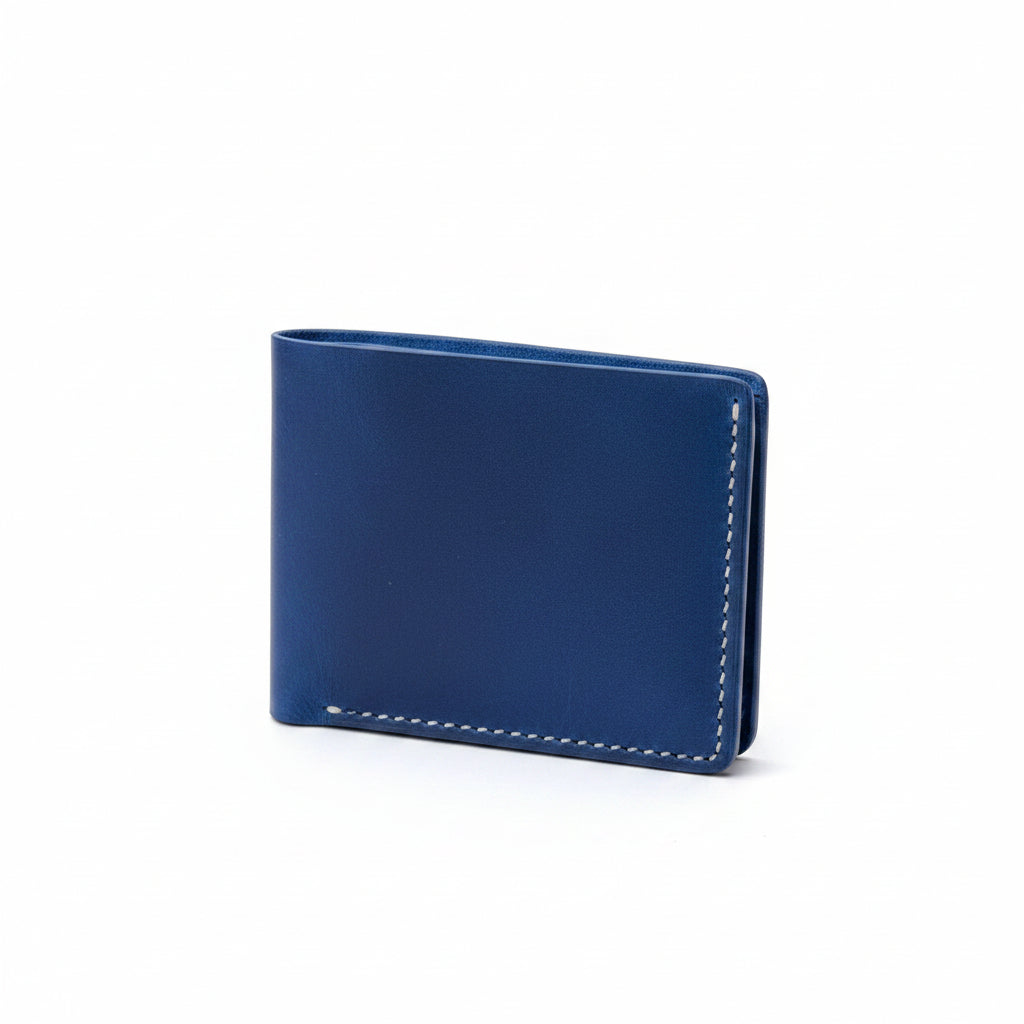 Midnight Blue Leather Bifold Wallet