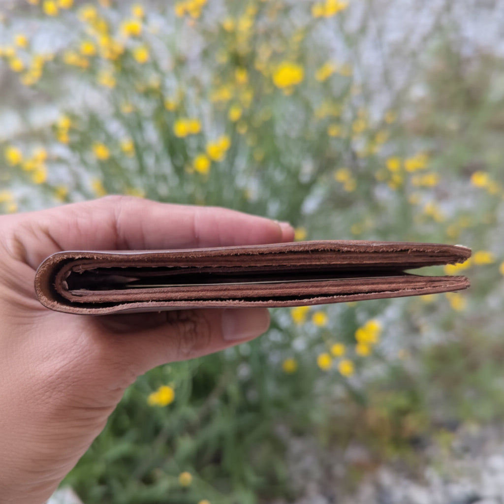 Vintage Brown Leather Bifold Wallet