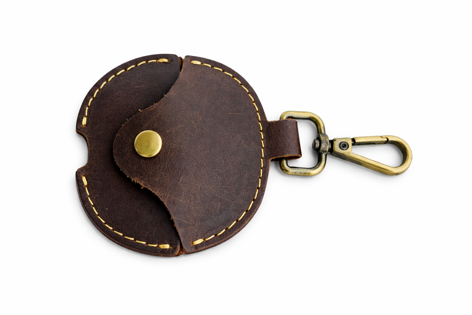 Handcrafted Genuine Leather AirPods Pro Case – Vintage Brown Keychain Cover
