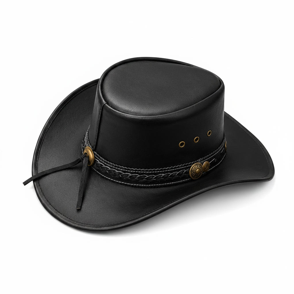 Handcrafted Full Grain Leather Cowboy Hat – Premium Western Hat