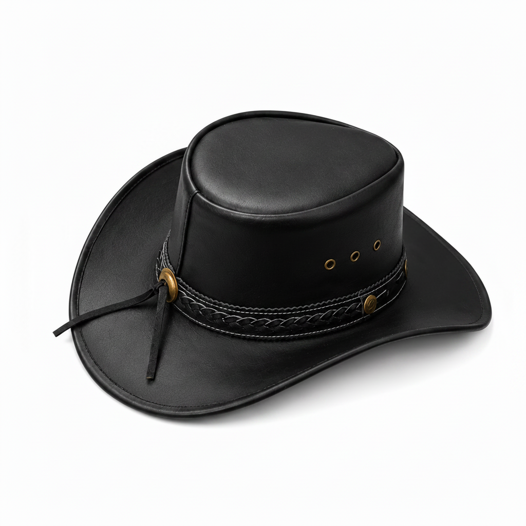 Midnight Frontier Genuine Leather Outback Hat