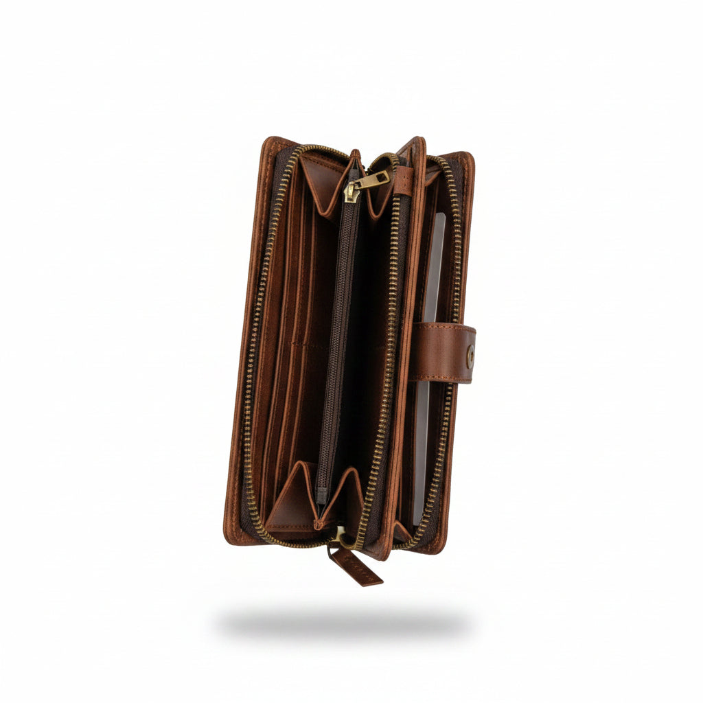 Porto Mariner Leather Zip Clutch Wallet