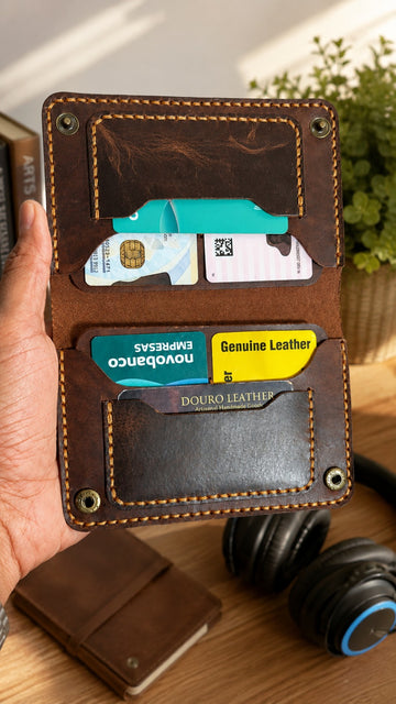 Douro Leather Handmade Vintage Passport Wallet – Genuine Leather Travel Holder