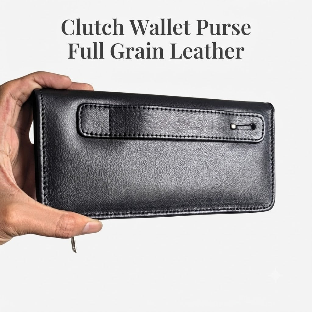 Full Grain leather Clutch & Long Wallet|Made in Portugal